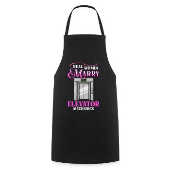 Elevator Elevator System Technician Woman Elevator Elevator - Cooking Apron - black - Front - AI Model Male 185 dark (185cm)