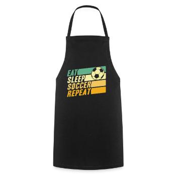 Eat Sleep Soccer Repeat - Cooking Apron - black - Front - AI Model Male 185 dark (185cm)