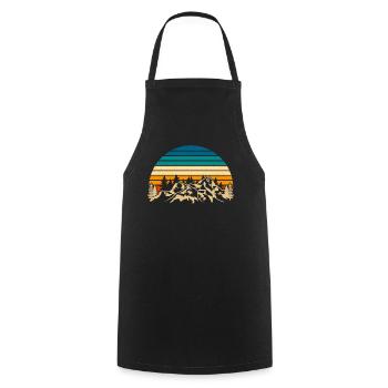 Wildlife Trees Outdoors Nature Retro Forest - Cooking Apron - black - Front - AI Model Male 185 dark (185cm)