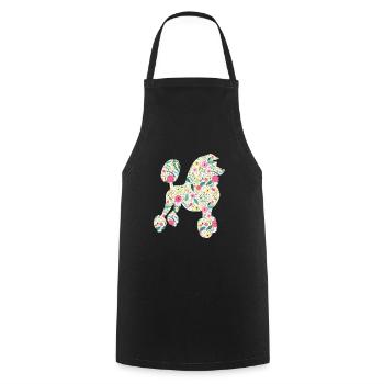 Damen Pudel Hund Blumen Damen Hundemotiv - Kochschürze - Schwarz - Vorne - AI Model Male 185 dark (185cm)