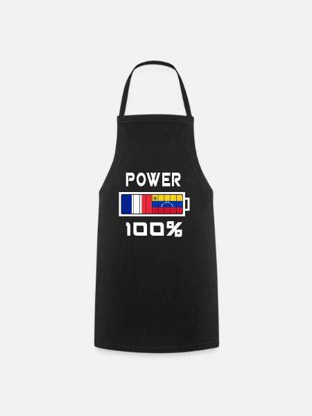 Venezuela et France Power 100 % - Tablier de cuisine - noir