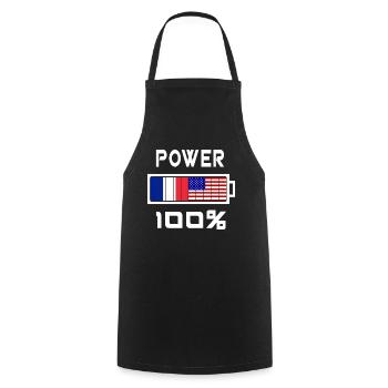 Les États-Unis et la France alimentent 100% - Tablier de cuisine - noir - Devant - AI Model Male 185 dark (185cm)