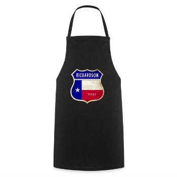 Richardson Texas Wappen Flaggen Design - Kochschürze - Schwarz - Vorne - AI Model Male 185 dark (185cm)