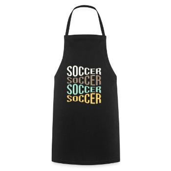 Fußball - Kochschürze - Schwarz - Vorne - AI Model Male 185 dark (185cm)