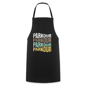 Parkour - Kochschürze - Schwarz - Vorne - AI Model Male 185 dark (185cm)