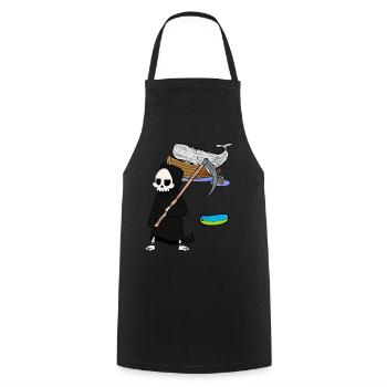 Marine mammals Whale Fish Grim Reaper Environmental protection - Cooking Apron - black - Front - AI Model Male 185 dark (185cm)