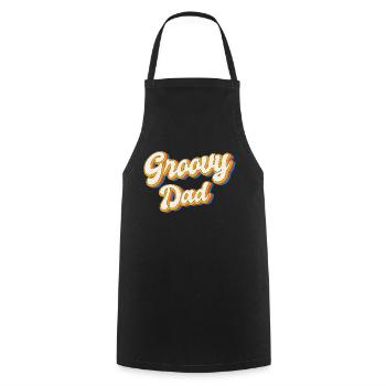 Retro Vintage Daddy 60s 70s 80s 90 Party Costume - Cooking Apron - black - Front - AI Model Male 185 dark (185cm)