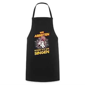 King Karaoke Bar, Party, Firmenfeier Männer Herren - Kochschürze - Schwarz - Vorne - AI Model Male 185 dark (185cm)