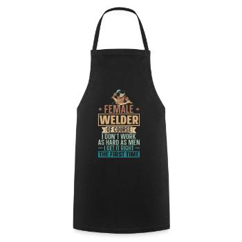 Soudeur Soudeur Vintage Femelle - Tablier de cuisine - noir - Devant - AI Model Male 185 dark (185cm)