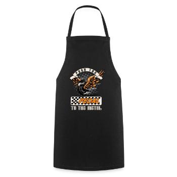 Motorcycle Tire Biker Pedal Saying - Cooking Apron - black - Front - AI Model Male 185 dark (185cm)