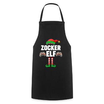Weinachten Weihnachtself Gamer Zocker Gaming Elfen - Kochschürze - Schwarz - Vorne - AI Model Male 185 dark (185cm)