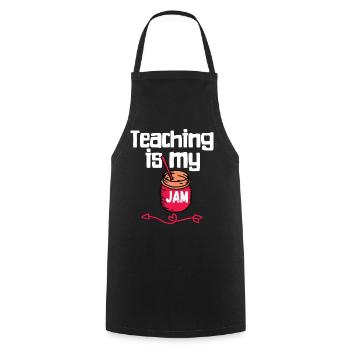 Teaching is my Jam Back to School Teachers - Cooking Apron - black - Front - AI Model Male 185 dark (185cm)