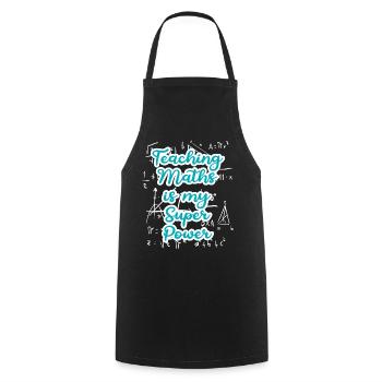 Teaching Math is my Superpower Back to School - Cooking Apron - black - Front - AI Model Male 185 dark (185cm)