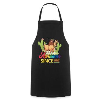 Awesome Since 2008 Year of Birth Sheep Anniversary - Cooking Apron - black - Front - AI Model Male 185 dark (185cm)