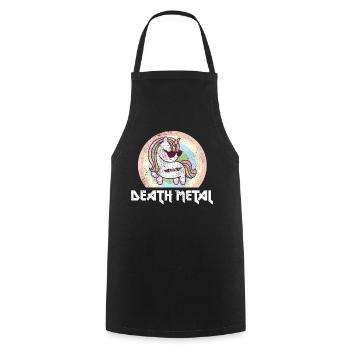 Goth Rock Satan Einhorn Festivals Death Metal - Kochschürze - Schwarz - Vorne - AI Model Male 185 dark (185cm)
