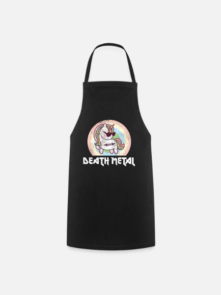 Goth Rock Satan Unicorn Festivals Death Metal - Cooking Apron - black