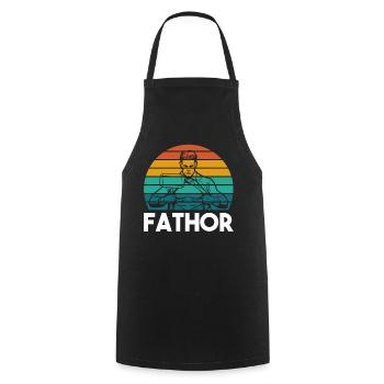 Super Dad, bester Vater 60er 70er 80er 90 Party - Kochschürze - Schwarz - Vorne - AI Model Male 185 dark (185cm)