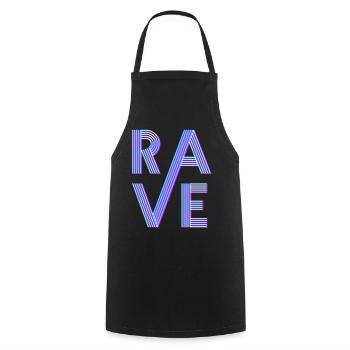Techno House Party EDM Festival Goa Electro Rave - Cooking Apron - black - Front - AI Model Male 185 dark (185cm)