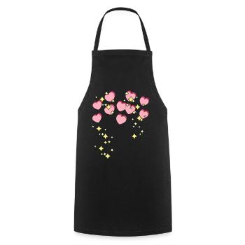 Hearts Stars Love Romantic Valentine Couple - Cooking Apron - black - Front - AI Model Male 185 dark (185cm)
