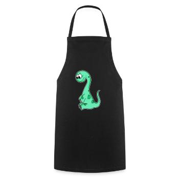 Dinosaurier Motiv - Kochschürze - Schwarz - Vorne - AI Model Male 185 dark (185cm)