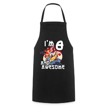 I'm 8 and awesome Japanese carp koi - Cooking Apron - black - Front - AI Model Male 185 dark (185cm)