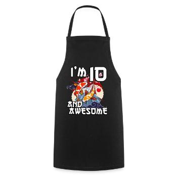 I'm 10 and awesome Japanese carp koi - Cooking Apron - black - Front - AI Model Male 185 dark (185cm)