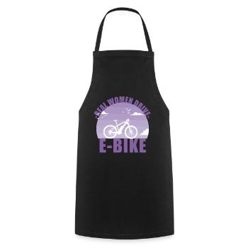 E-Bike Bike E Bike Battery Women Gift - Cooking Apron - black - Front - AI Model Male 185 dark (185cm)