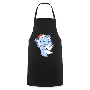 Eléphant Noël Sommeil Sommeil Sommeil Sommeil - Tablier de cuisine - noir - Devant - AI Model Male 185 dark (185cm)
