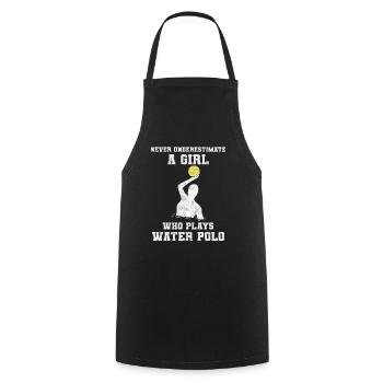 Never Underestimate A Girl Who Plays Water Polo - Cooking Apron - black - Front - AI Model Male 185 dark (185cm)
