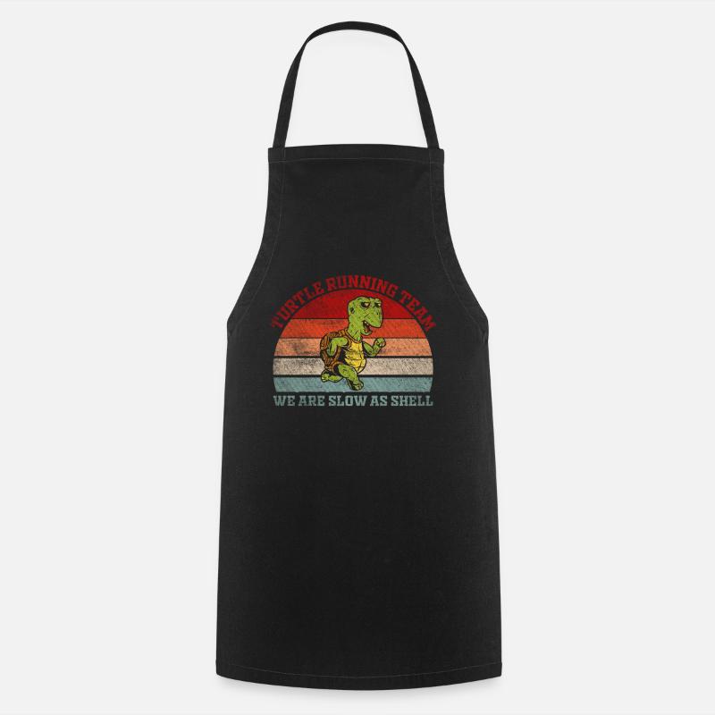 Turtle Running Team - Nous sommes lents comme Shell Running - Tablier de cuisine - noir