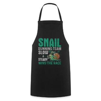 Snail Running Team Lustiger Schnecken Läufer - Kochschürze - Schwarz - Vorne - AI Model Male 185 dark (185cm)