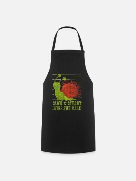Snail Running Team Funny Snail Runner - Cooking Apron - black