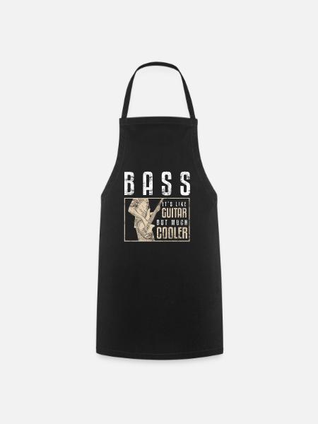 Bass Guitar Bass Player - Cooking Apron - black