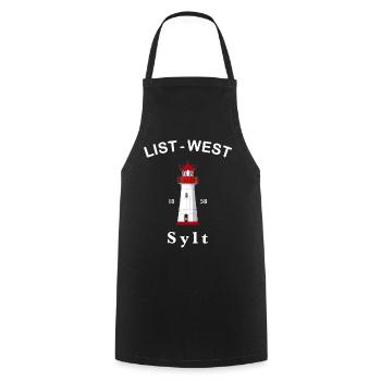 Sylt, Iconic lighthouse List-West, Mer du Nord - Tablier de cuisine - noir - Devant - AI Model Male 185 dark (185cm)