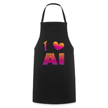 i love ai - Kochschürze - Schwarz - Vorne - AI Model Male 185 dark (185cm)