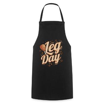 Turkey Drum Leg Day Thanksgiving - Cooking Apron - black - Front - AI Model Male 185 dark (185cm)
