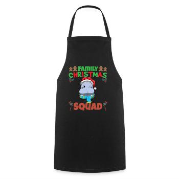 Escouade de Noël familiale Vacances X-Mas - Tablier de cuisine - noir - Devant - AI Model Male 185 dark (185cm)