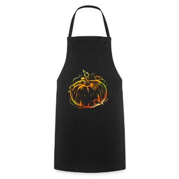 Pumpkin Halloween Thanksgiving - Cooking Apron - black - Front - AI Model Male 185 dark (185cm)