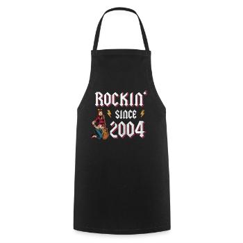Rockin Since 2004 Rock Music Fan 18th Birthday - Cooking Apron - black - Front - AI Model Male 185 dark (185cm)
