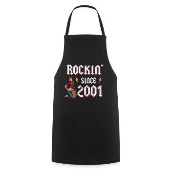 Rockin Since 2001 Rockmusik Fan 21. Geburtstag - Kochschürze - Schwarz - Vorne - AI Model Male 185 dark (185cm)