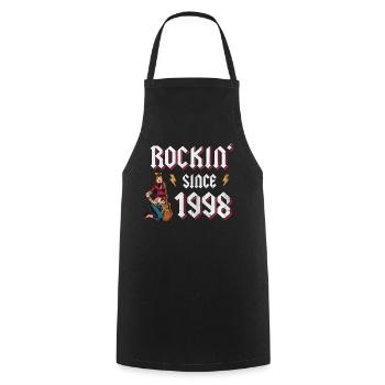 Rockin depuis 1998 Fan de musique rock 24e anniversaire - Tablier de cuisine - noir - Devant - AI Model Male 185 dark (185cm)