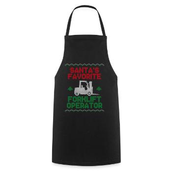 Certified Forklift Truck Operator - Cooking Apron - black - Front - AI Model Male 185 dark (185cm)