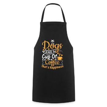 Dogs And A Cup Of Coffee That's Happiness - Cute D - Kochschürze - Schwarz - Vorne - AI Model Male 185 dark (185cm)