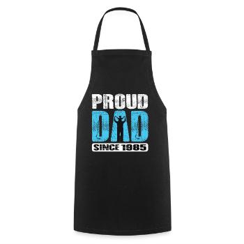 Proud Dad Since 1985 - Cooking Apron - black - Front - AI Model Male 185 dark (185cm)
