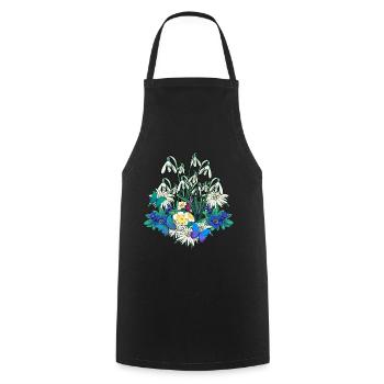Spring Garden Nature Nature lover Gardener Ecology - Cooking Apron - black - Front - AI Model Male 185 dark (185cm)