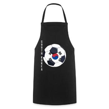 Corée du Sud Soccer Ball Drapeau sud-coréen - Tablier de cuisine - noir - Devant - AI Model Male 185 dark (185cm)