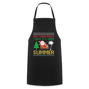 An Weihnachten Wünschte Ich Es Wäre Sommer - Kochschürze - Schwarz - Vorne - AI Model Male 185 dark (185cm)