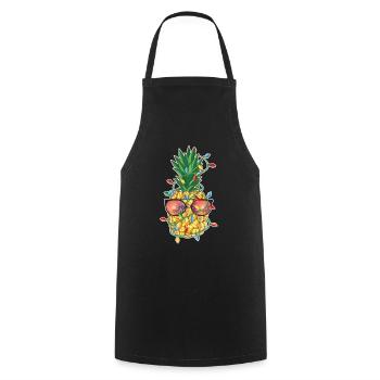 Christmas Fruit Pineapple Holiday Outfit X-Mas - Cooking Apron - black - Front - AI Model Male 185 dark (185cm)