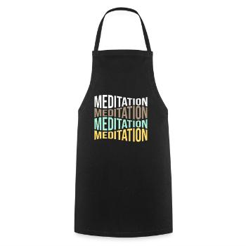 meditation - Cooking Apron - black - Front - AI Model Male 185 dark (185cm)