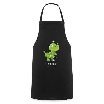Dinosaur T-Rex Lumières de Noël Arbre de Noël - Tablier de cuisine - noir - Devant - AI Model Male 185 dark (185cm)